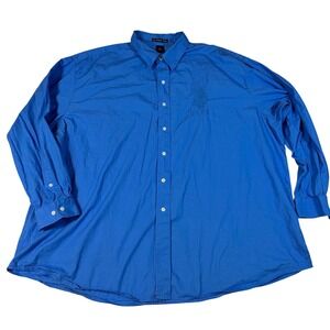 US Polo Assn Mens 3X Blue Long Sleeve Button Down Shirt Embroidered USPA Logo